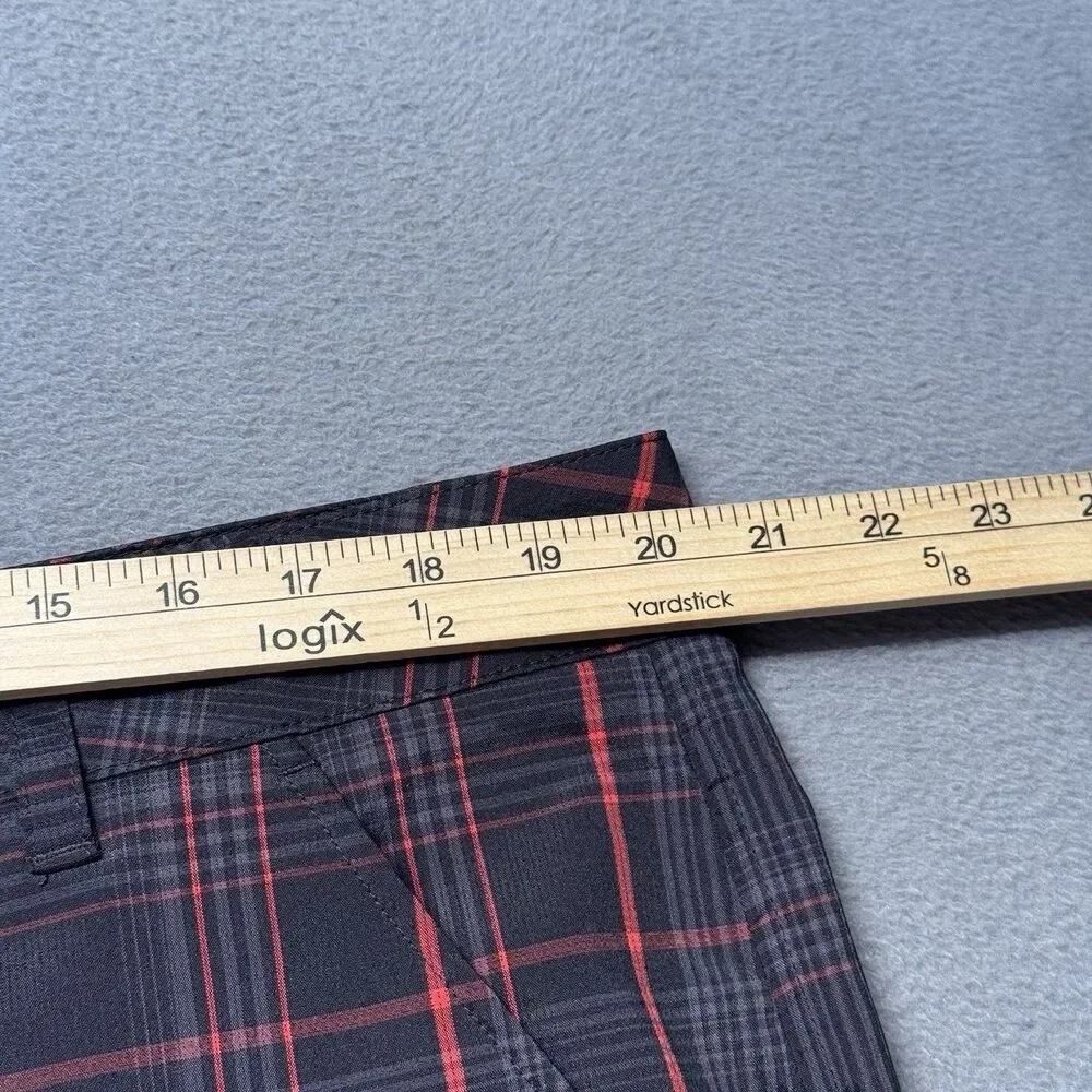 Fila Sport Golf Mens 40 Plaid Golf Shorts Black Red Stretch Athletic Fit EUC